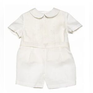 LULI & ME Infants Two-Piece Silk Organza Embroidered Shorts Set - 18M